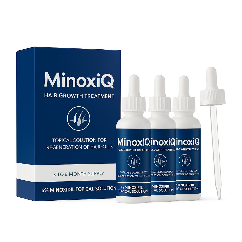 MinoxiQ 5% Topical Minoxidil Solution (3 × 60ml Pack) – MinoxidilHQ